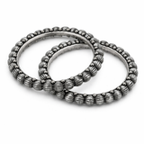 gajra bead silver bangles pair