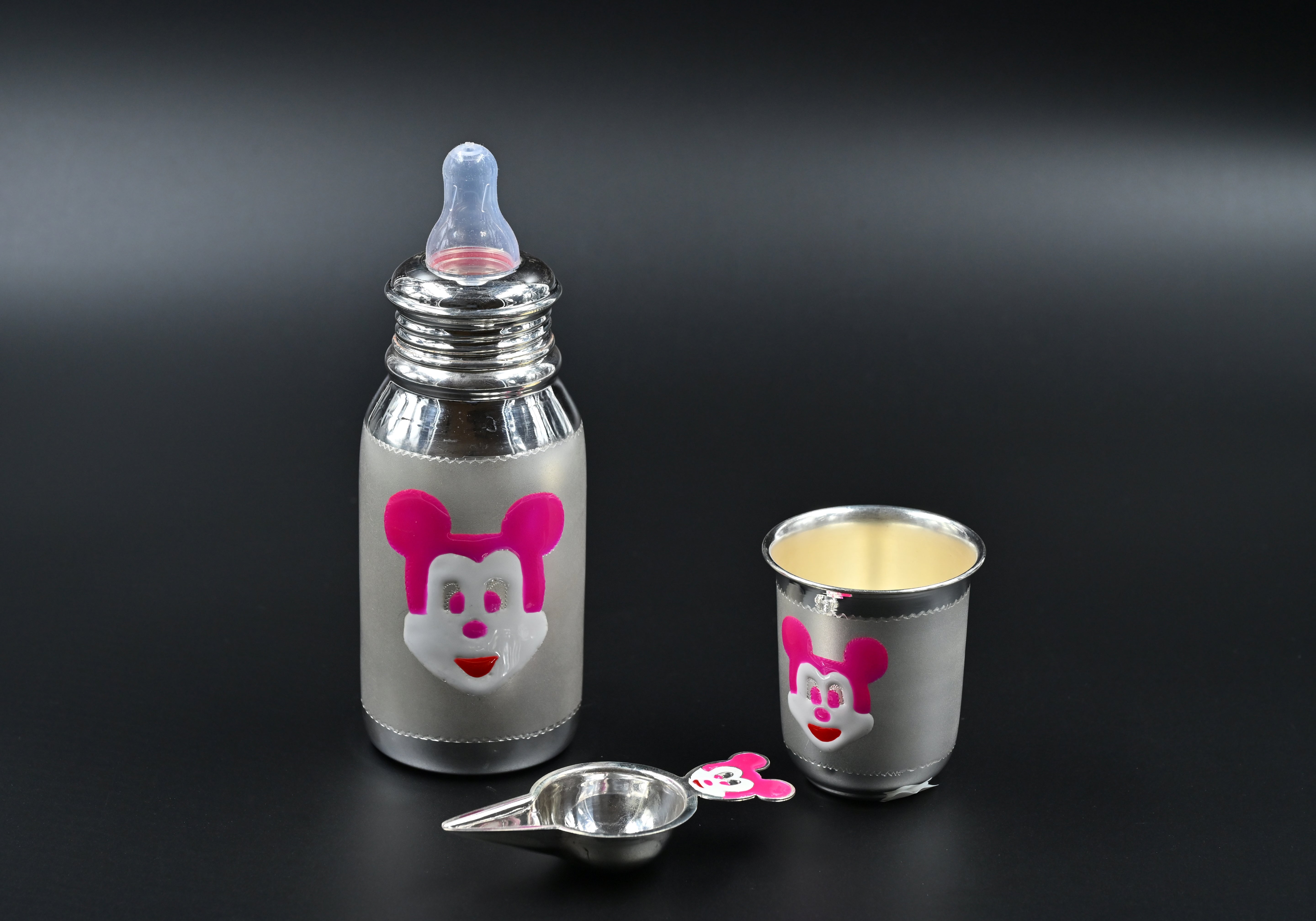 Giggles mickey baby silver set