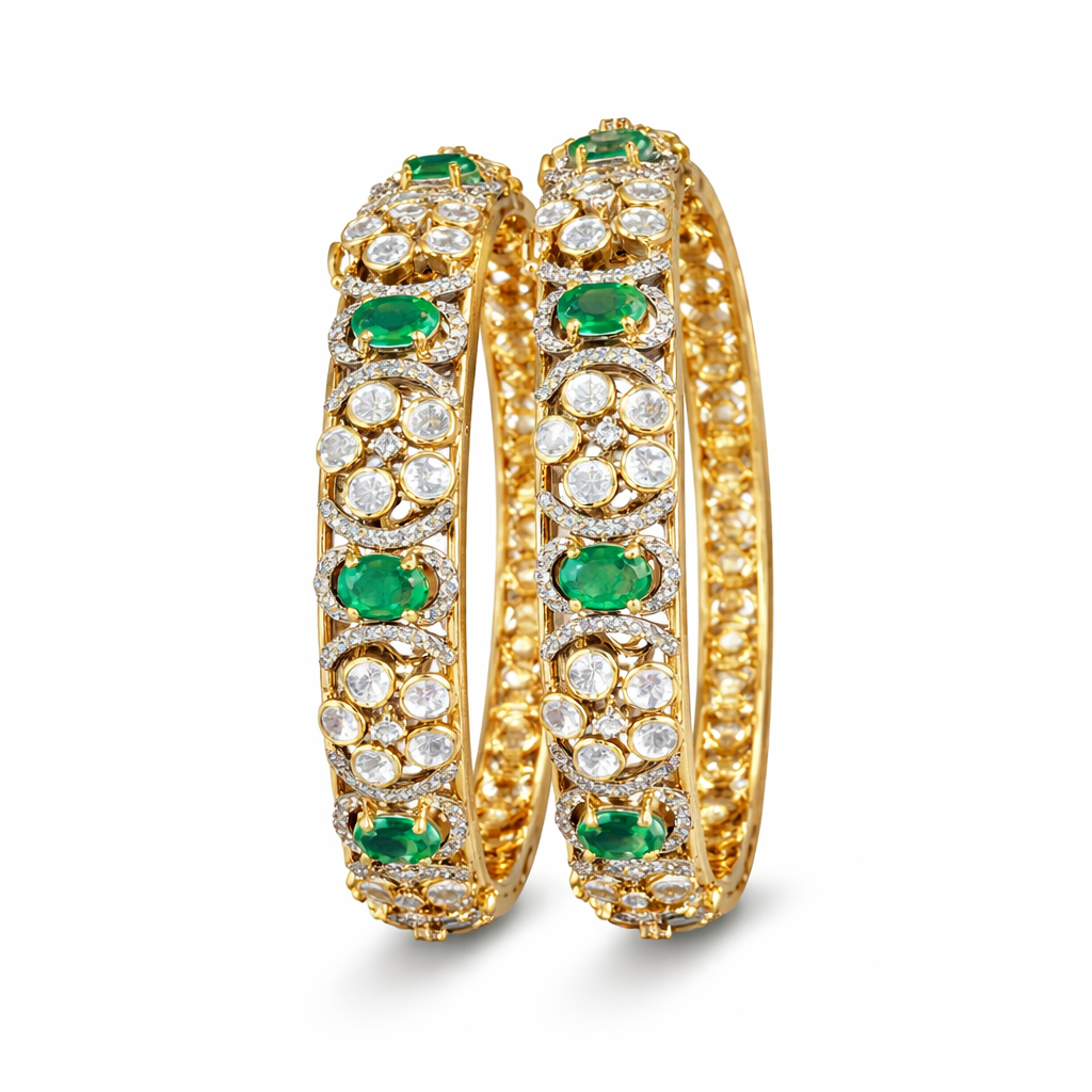 gold polish 925 silver bangles