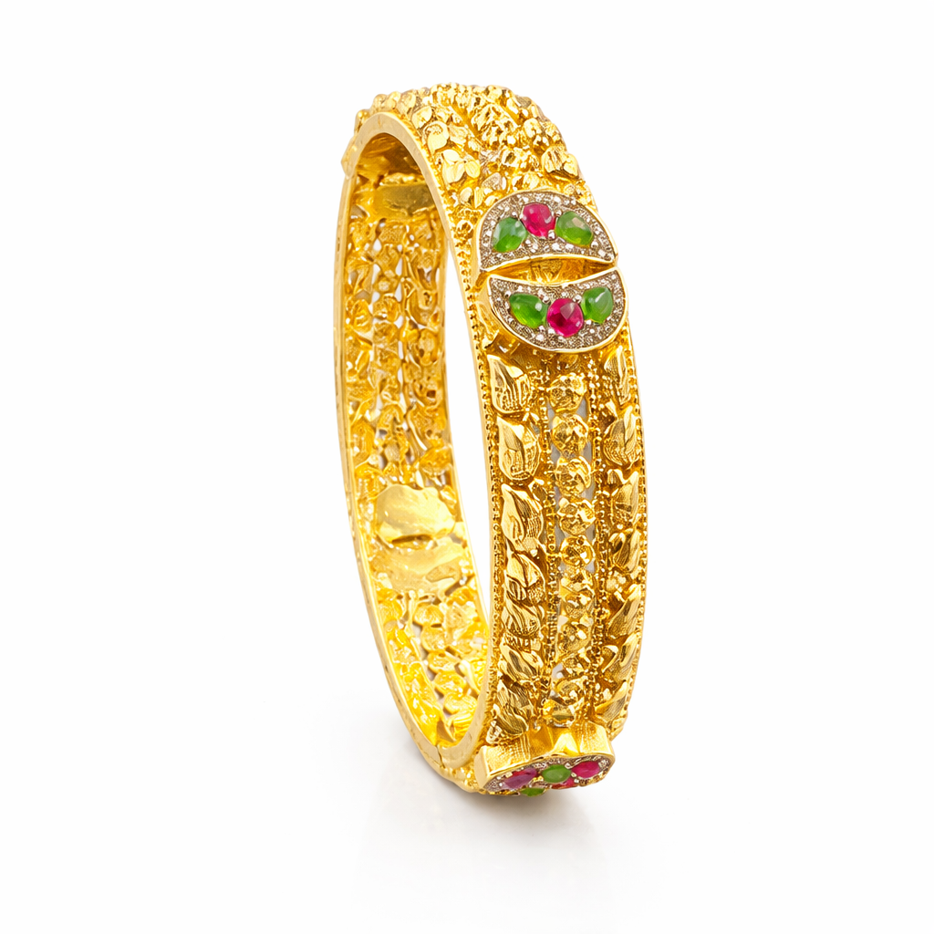gold polish silver bangle nayra
