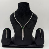 Hanging emerald necklace in 925 silve