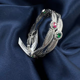 ladies aanya silver bangles