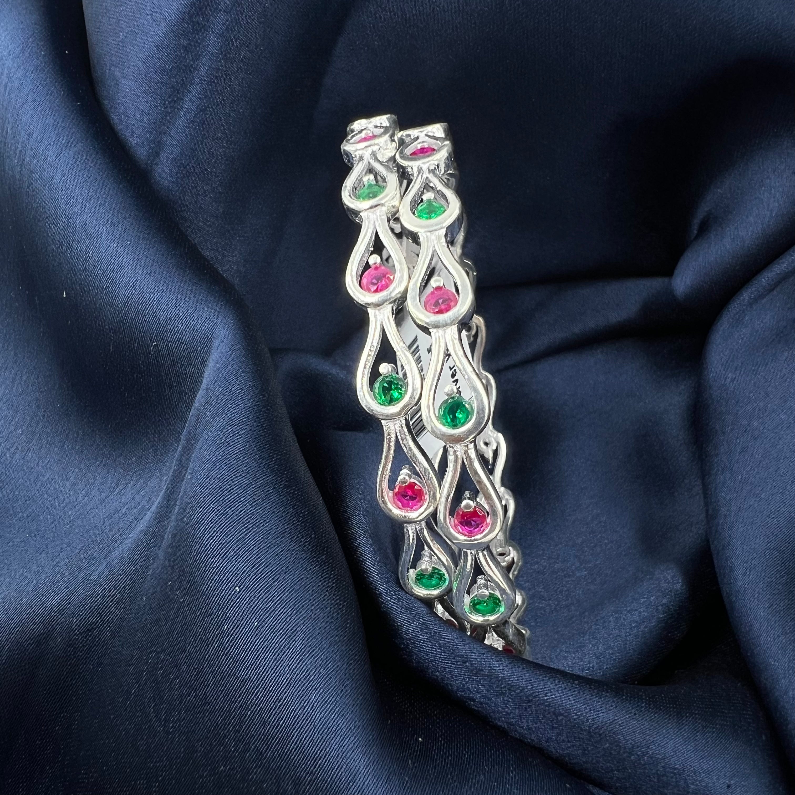 ladies amaira silver bangles