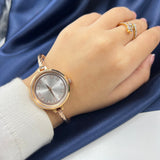ladies sterling silver rose gold kada watch