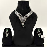 Luxury blue velvet necklace for festive wear