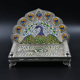 Mayur Meenakari silver singhasan for pooja