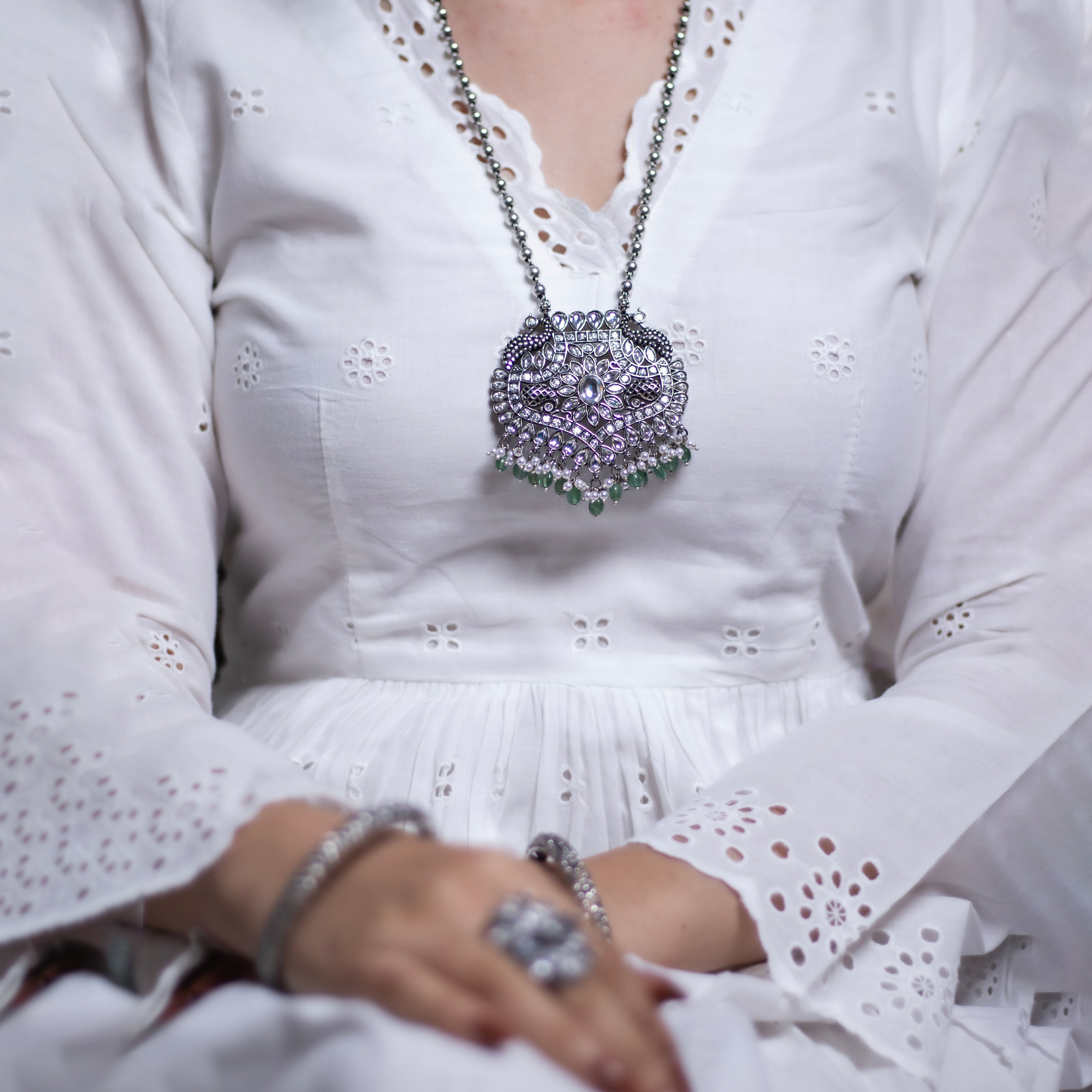 Meherbaan necklace set in 925 silver