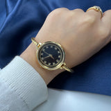 men’s gold polished silver kada watch