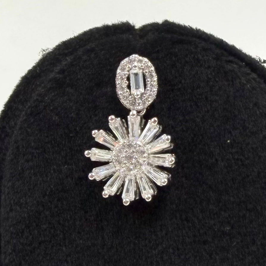 Minimalist long white necklace 925 silver