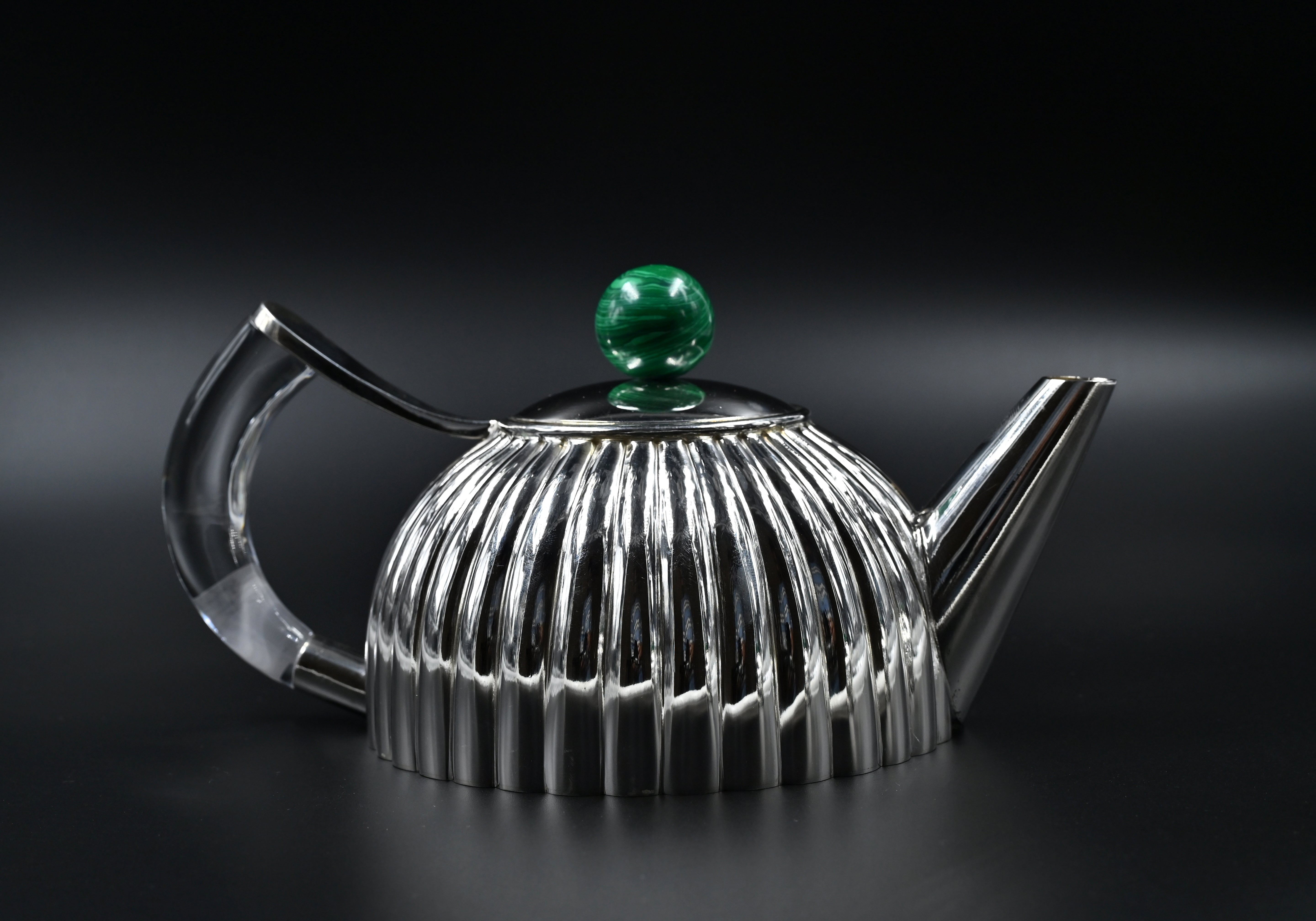 Close up detail of 925 silver tea set