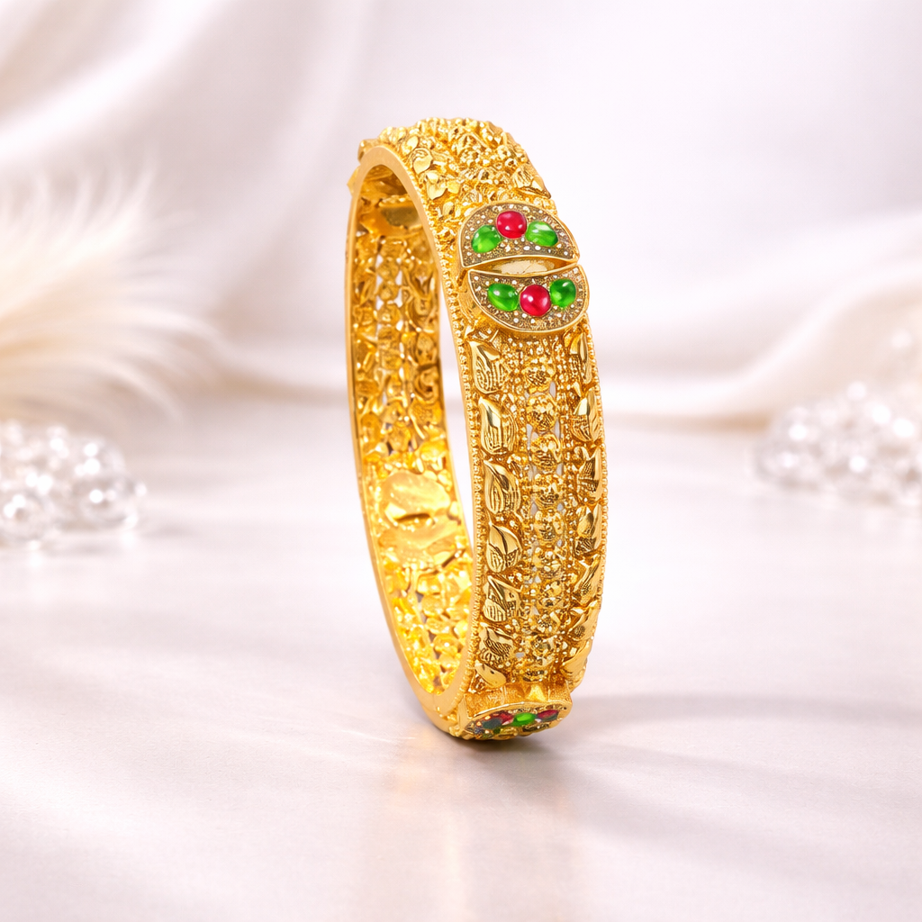 nayra gold polish 925 silver bangle