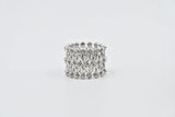 Openwork silver lattice ring