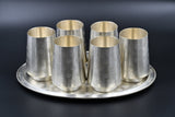 Padma silver glass and tray set 925