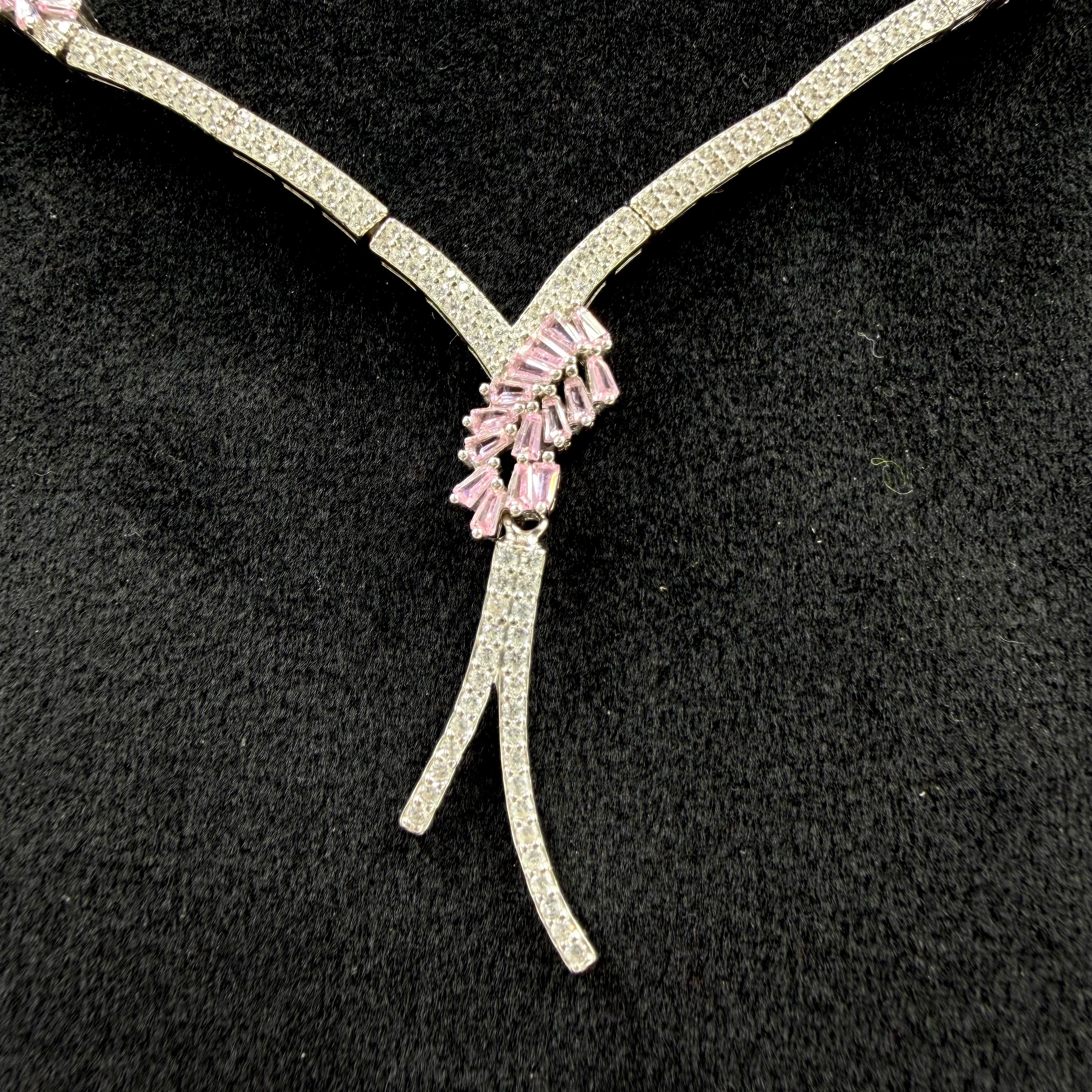 Pastel pink gemstone necklace design