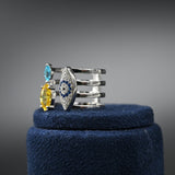 Radiant prism silver ring