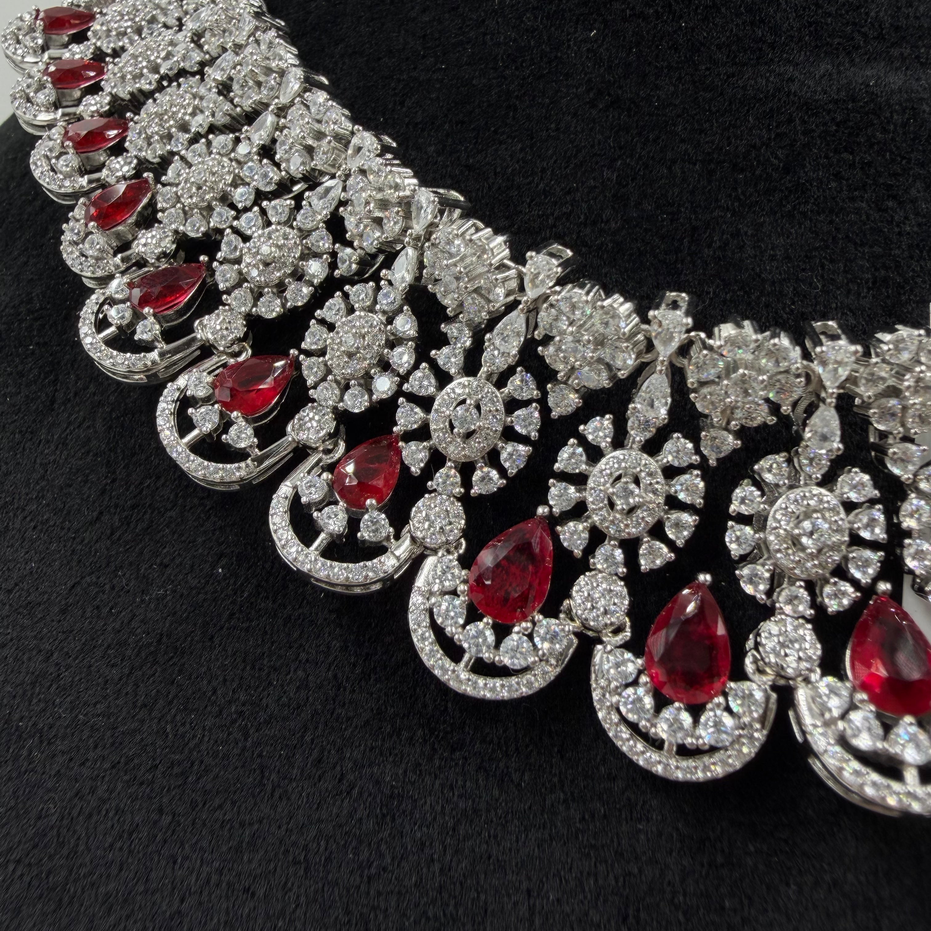 Party wear red stone necklace Janya