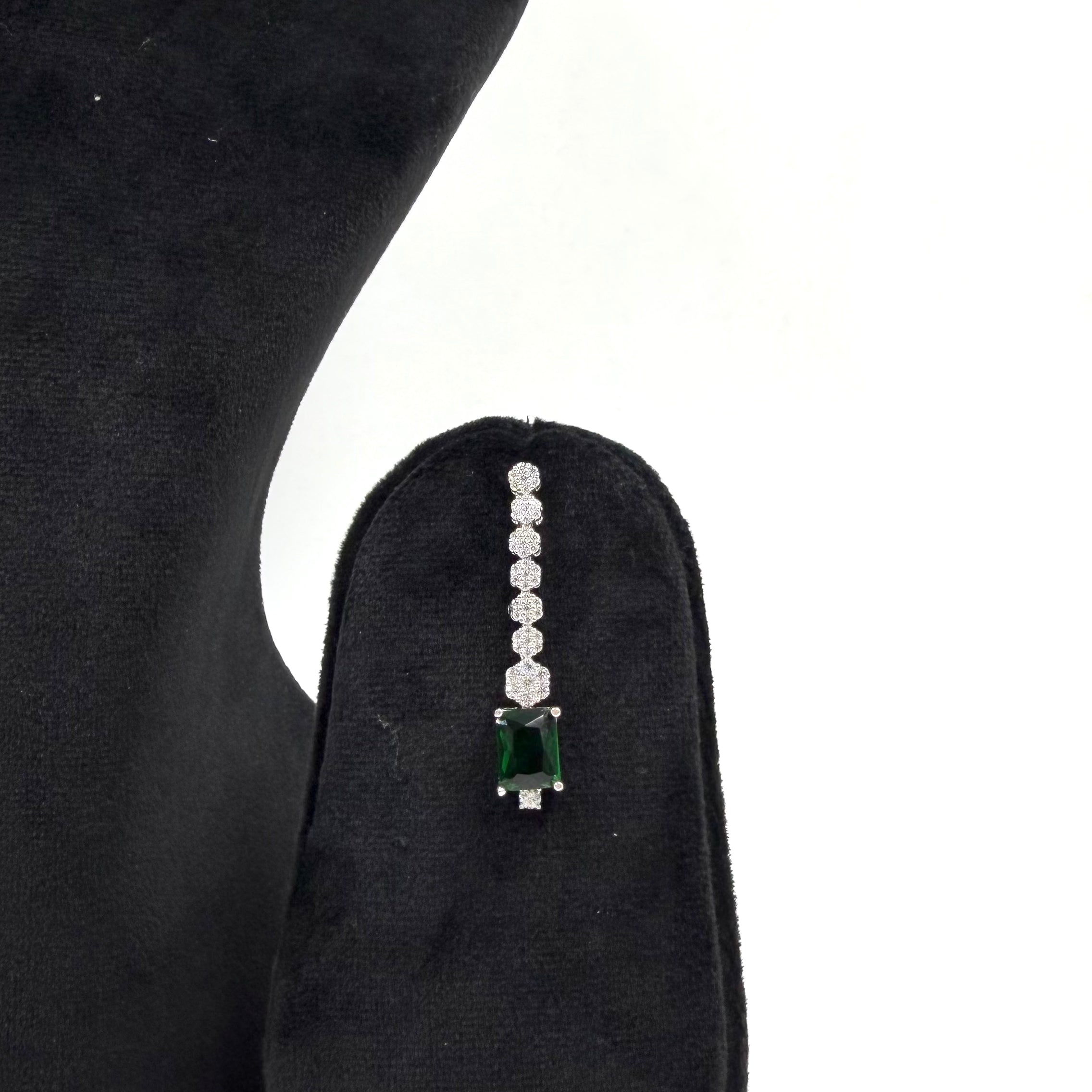 Royal emerald double drop necklace by Janya