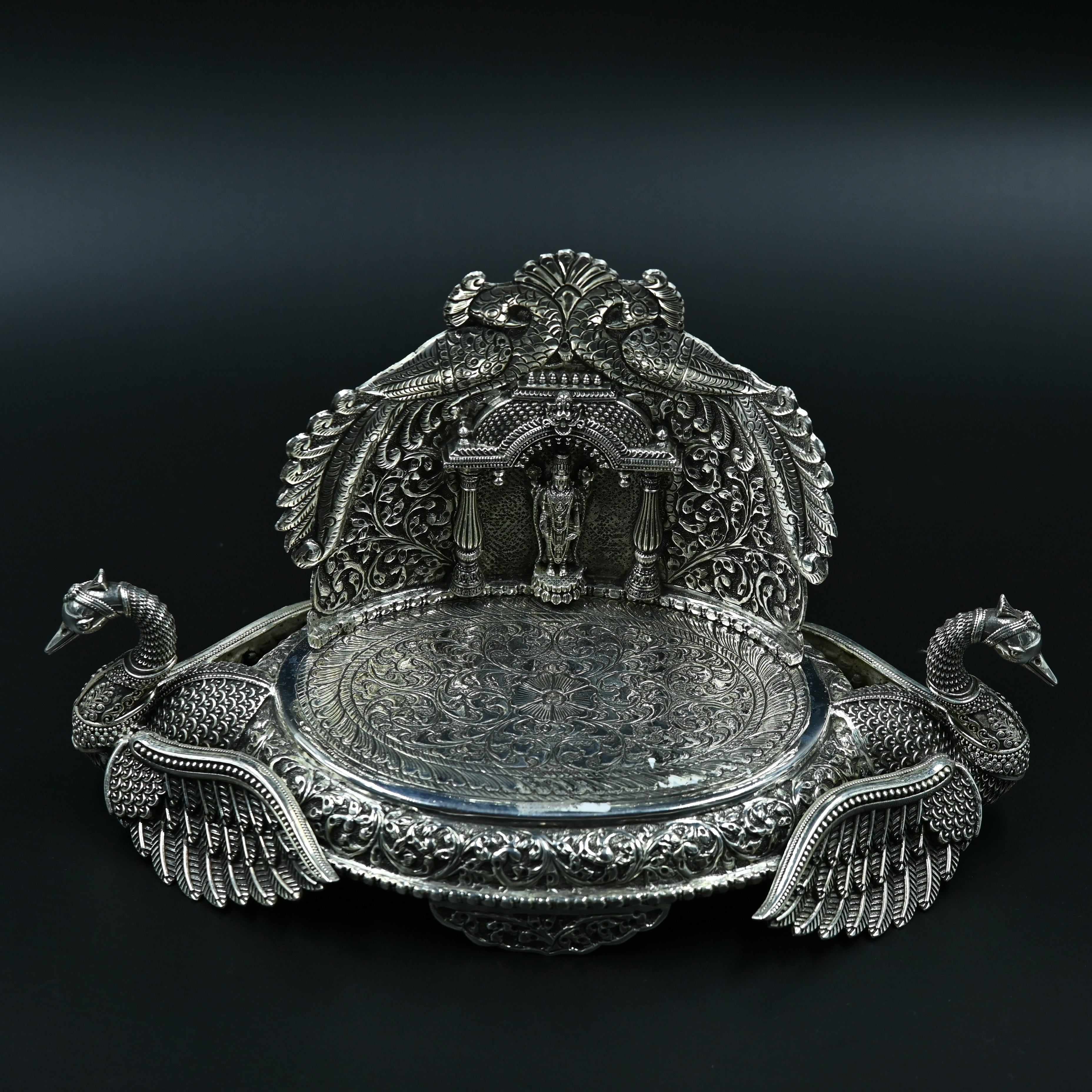 Royal silver singhasan home temple