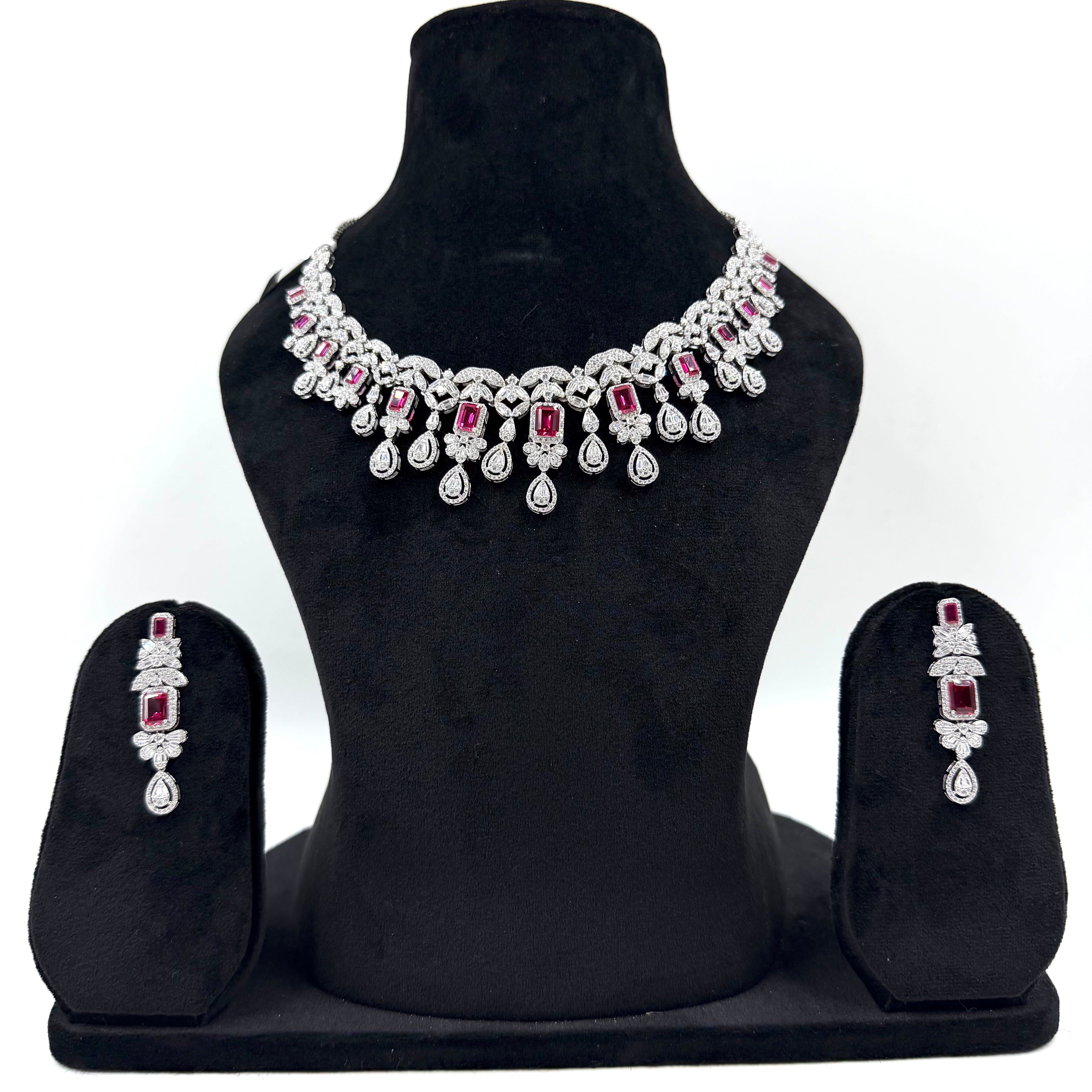 Ruby Radiance Necklace in 925 silver
