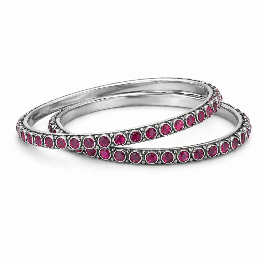 ruby rasika silver bangles design