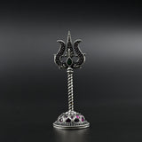 Sacred silver trishul for pooja