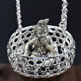 Silver idol swing with wooden stand