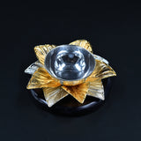Silver lotus shaped diya for home temple