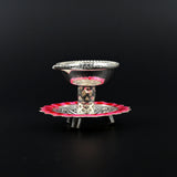 Silver meena diya for home temple