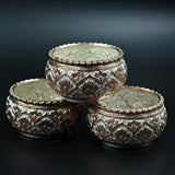 Silver pooja thali with bowls