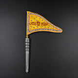 Silver Shyam flag and feather for pooja