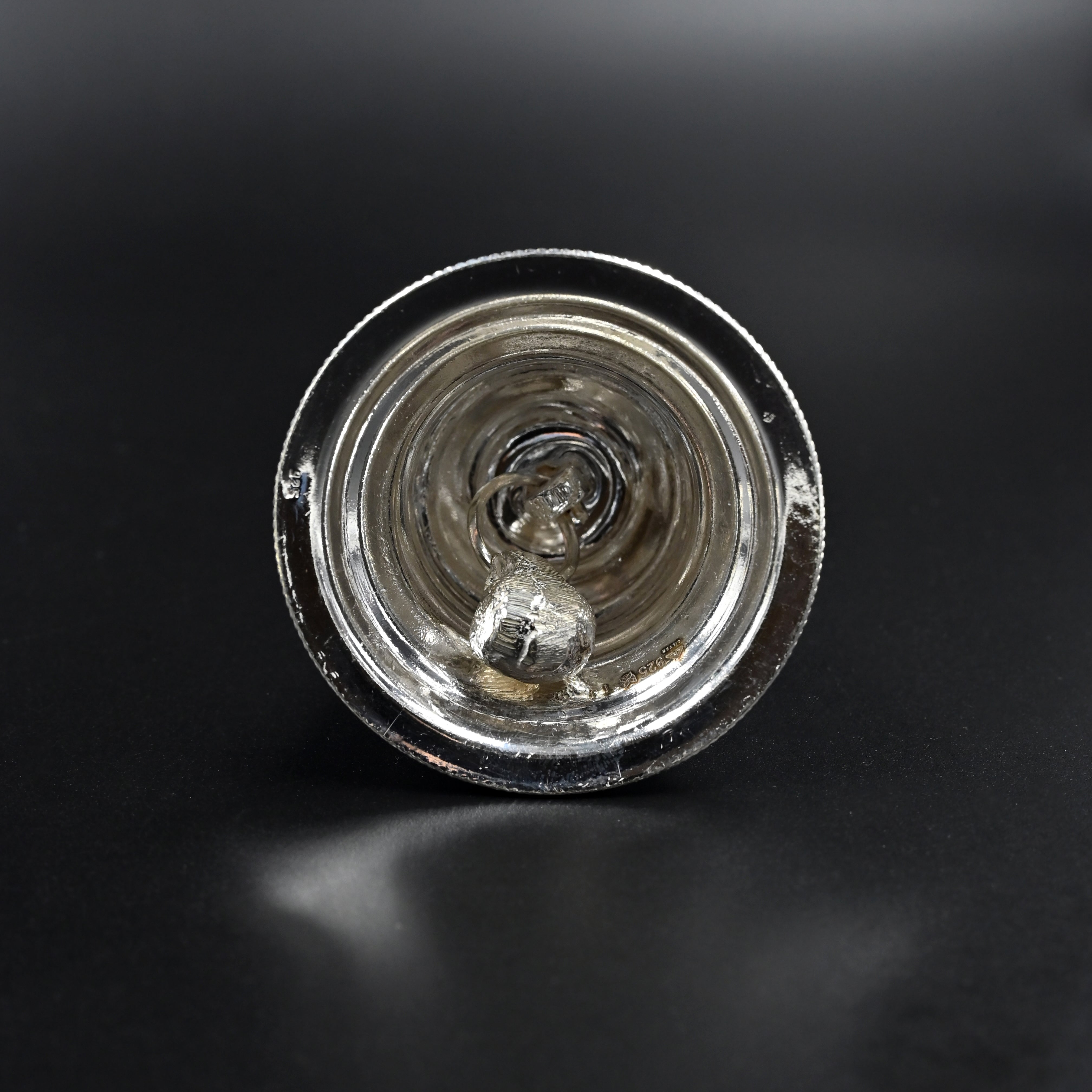 Silver temple ritual bell for pooja