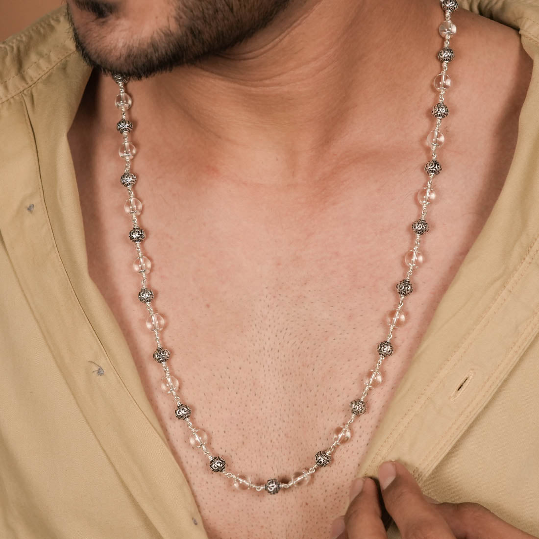 Spiritual sphatik mala bead design
