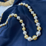 Sunlit pearl silver chain