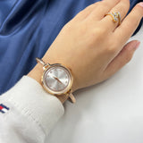 women’s rose gold plated silver kada watch